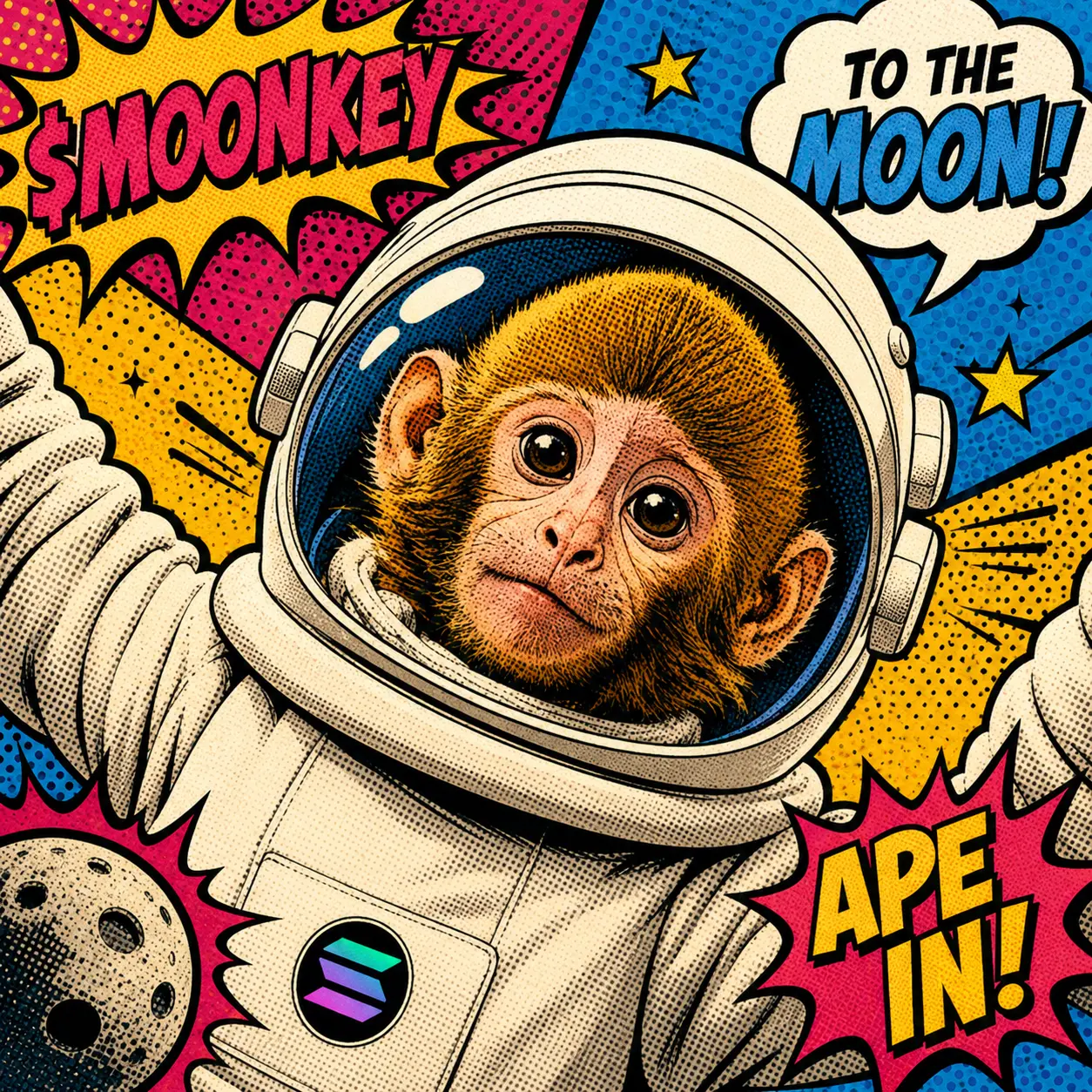 $MOONKEY pop-art astronaut monkey comic panel