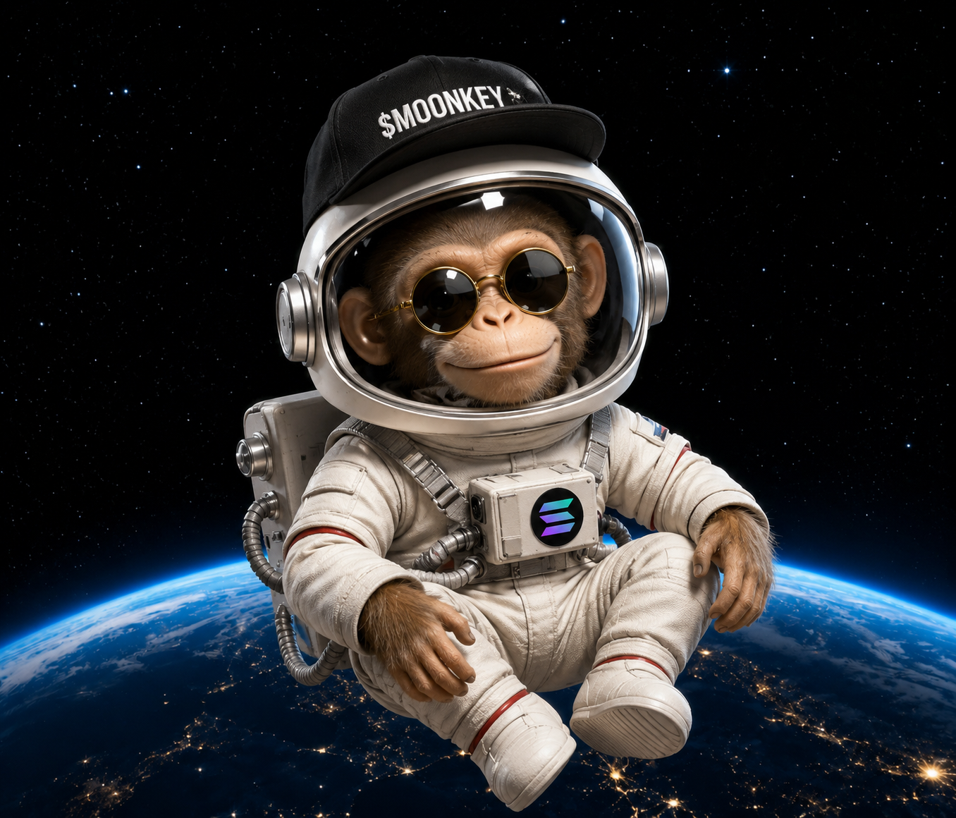 $MOONKEY astronaut relaxing above Earth